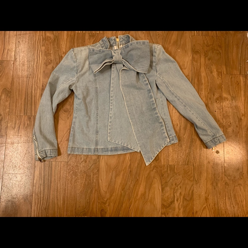 Jean bow tie top